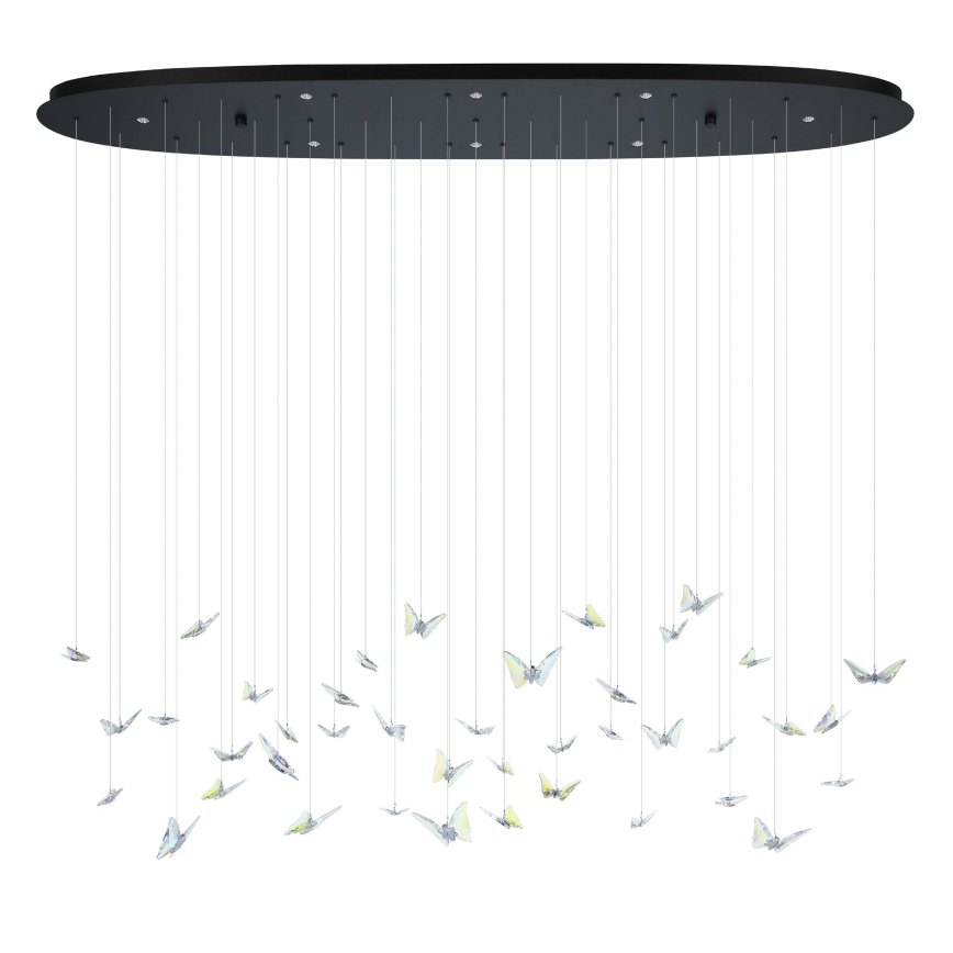 Eglo - LED Stmívatelný lustr na lanku 8xLED/4,2W/230V černá/čirá