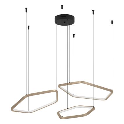 Eglo - LED Stmívatelný lustr na lanku LED/50W/230V mosaz + dálkové ovládání