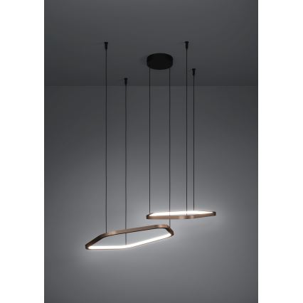 Eglo - LED Stmívatelný lustr na lanku LED/30W/230V 2200-6500K mosaz + dálkové ovládání
