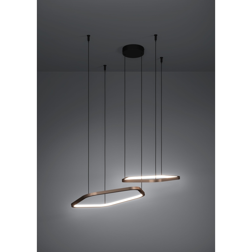 Eglo - LED Stmívatelný lustr na lanku LED/30W/230V 2200-6500K mosaz + dálkové ovládání