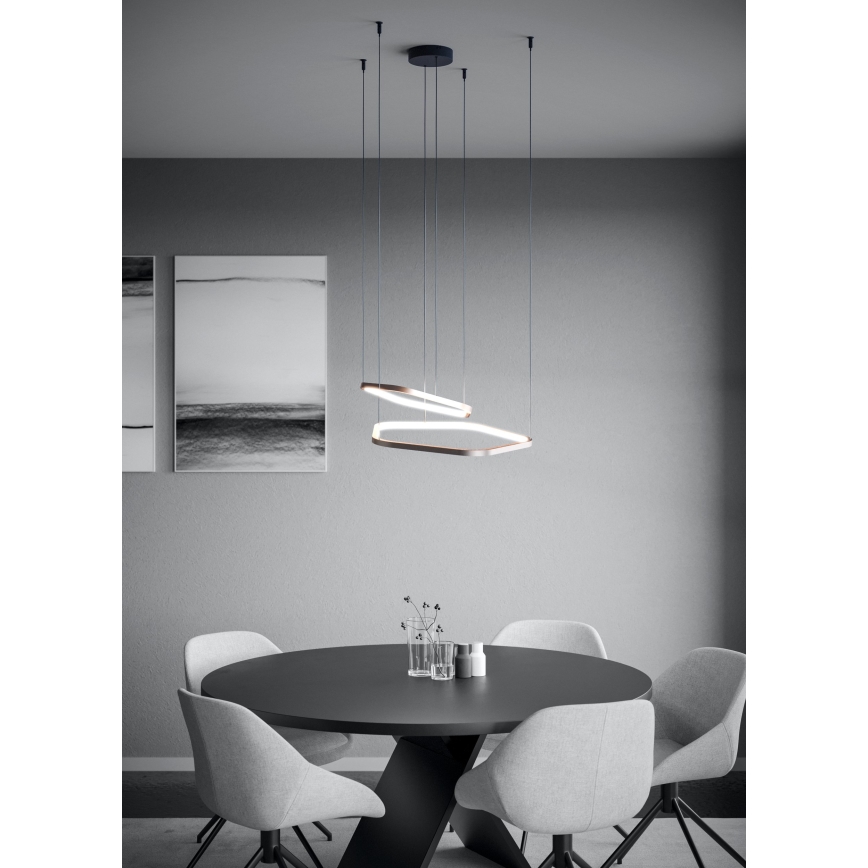 Eglo - LED Stmívatelný lustr na lanku LED/30W/230V 2200-6500K mosaz + dálkové ovládání