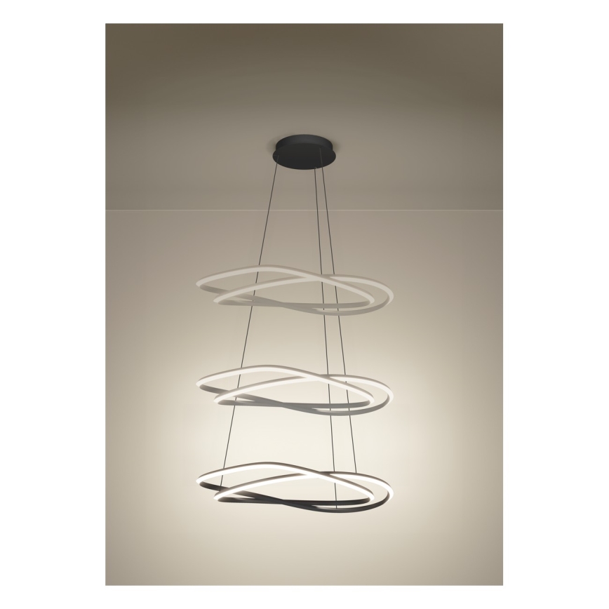 Eglo - LED Stmívatelný lustr na lanku LED/60W/230V 2200-6500K šedá + dálkové ovládání