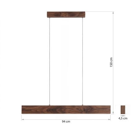 Eglo - LED Lustr na lanku LED/17W/230V + LED/4,2W ořech