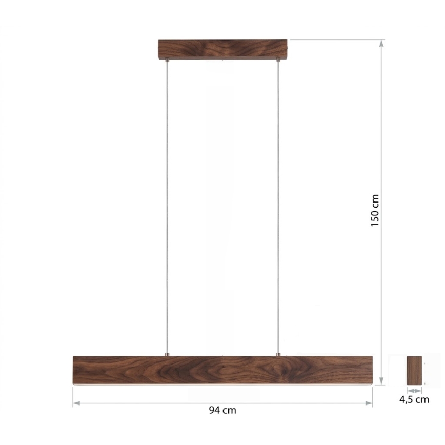 Eglo - LED Lustr na lanku LED/17W/230V + LED/4,2W ořech