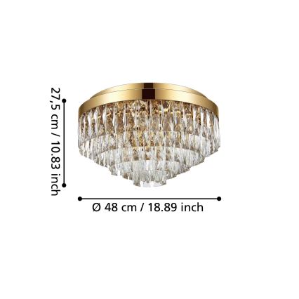 Eglo - Stropní svítidlo 8xE14/40W/230V zlatá