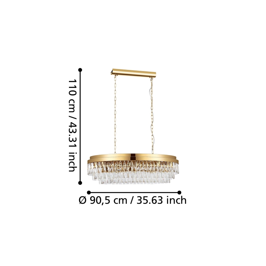 Eglo - Lustr na řetězu 10xE14/40W/230V zlatá