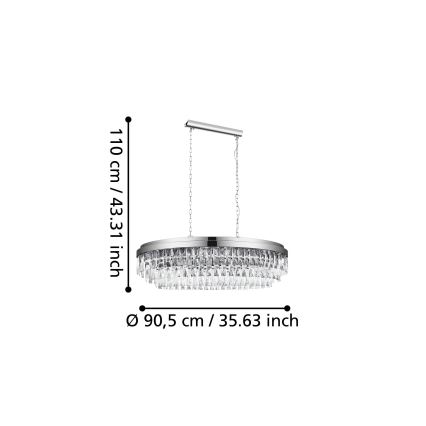 Eglo - Lustr na řetězu 10xE14/40W/230V lesklý chrom