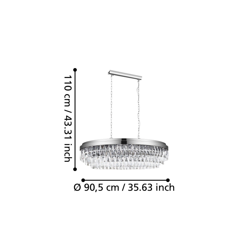 Eglo - Lustr na řetězu 10xE14/40W/230V lesklý chrom