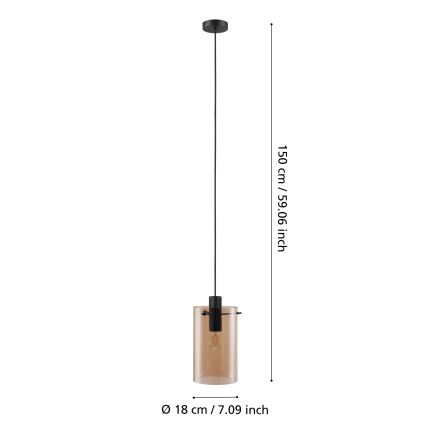 Eglo - Lustr na lanku 1xE27/40W/230V