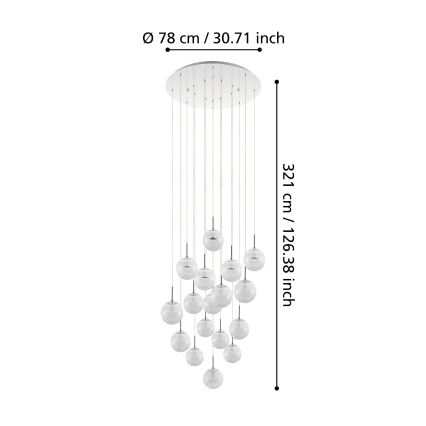 Eglo - LED Stmívatelný lustr na lanku 17xLED/5W/230V