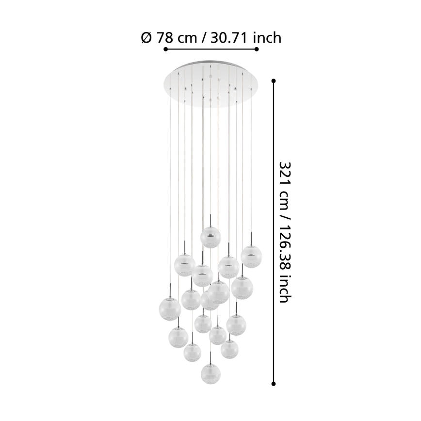 Eglo - LED Stmívatelný lustr na lanku 17xLED/5W/230V