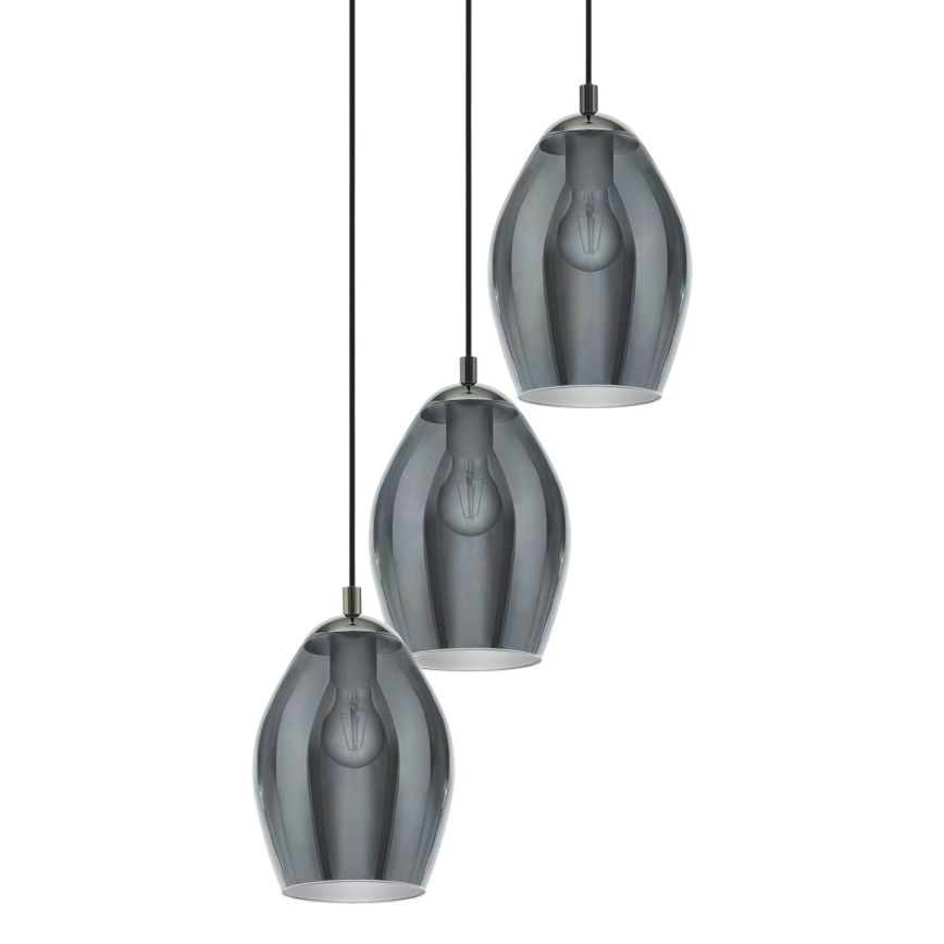 Eglo - Lustr na lanku 3xE27/60W/230V kouřová