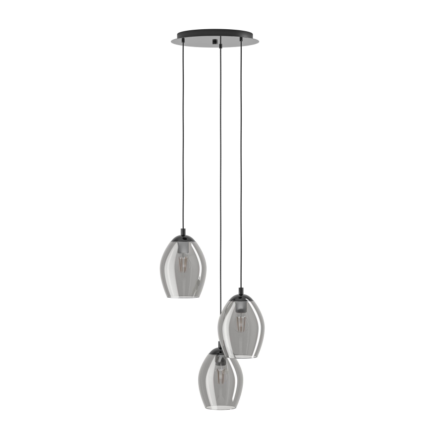 Eglo - Lustr na lanku 3xE27/60W/230V kouřová