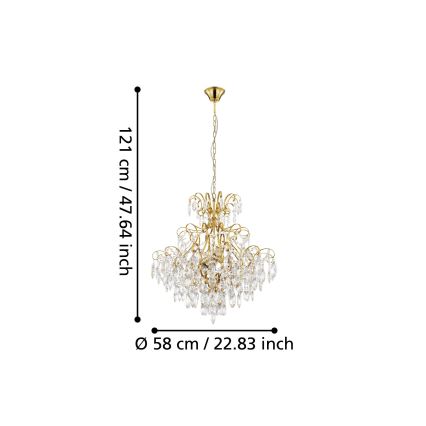 Eglo - Lustr na řetězu 5xE14/25W/230V zlatá