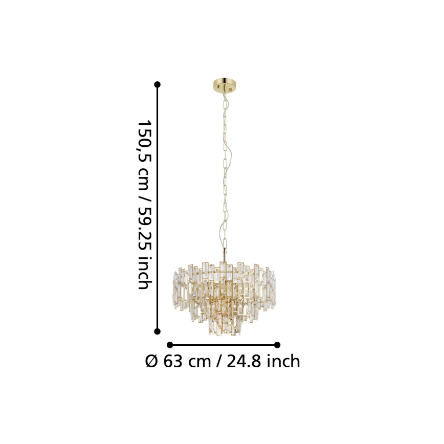 Eglo - Lustr na řetězu 10xE14/25W/230V pr. 63 cm
