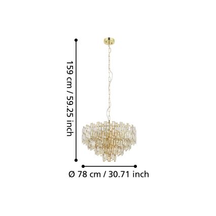 Eglo - Lustr na řetězu 10xE14/25W/230V pr. 78 cm