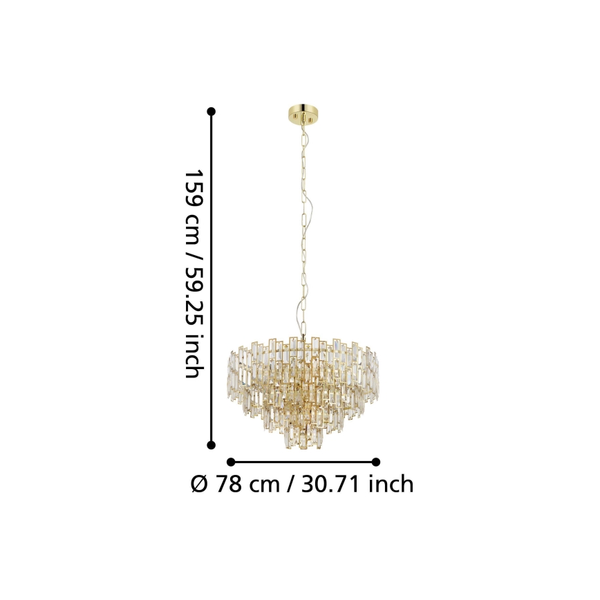Eglo - Lustr na řetězu 10xE14/25W/230V pr. 78 cm