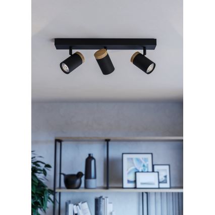 Eglo - LED Bodové svítidlo 3xGU10/4,5W/230V 3000K černá/hnědá