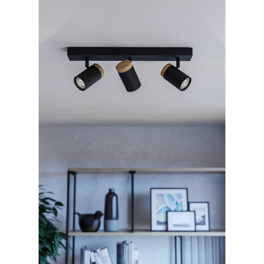 Eglo - LED Bodové svítidlo 3xGU10/4,5W/230V 3000K černá/hnědá