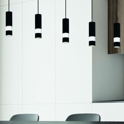 Eglo - LED Lustr na lanku 5xGU10/4,6W/230V černá