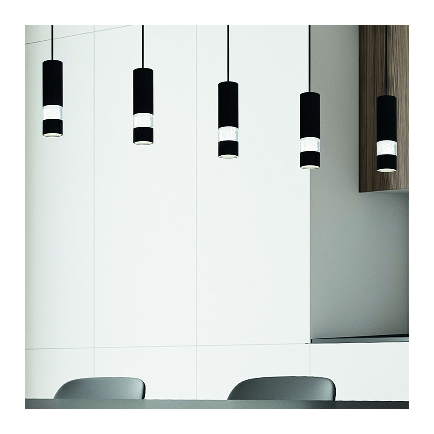 Eglo - LED Lustr na lanku 5xGU10/4,6W/230V černá
