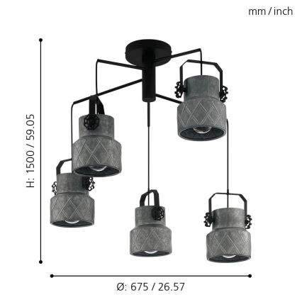 Eglo - Přisazený lustr 5xE27/40W/230V