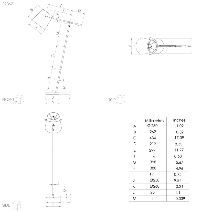 Eglo - Stojací lampa 1xE27/40W/230V