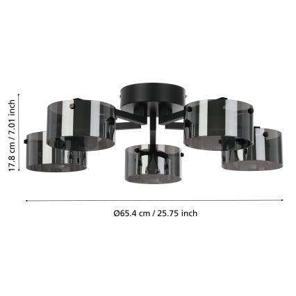 Eglo - LED Stmívatelný přisazený lustr 5xLED/5,4W/230V