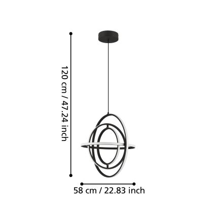 Eglo - LED Lustr na lanku LED/44W/230V