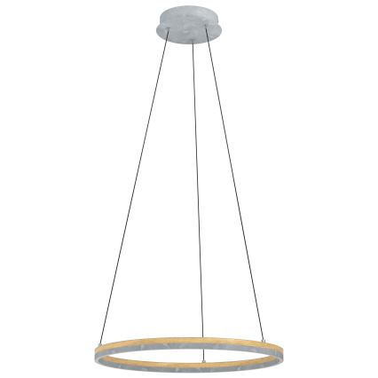 Eglo - LED Stmívatelný lustr na lanku LED/36W/230V 3000K šedá/dub
