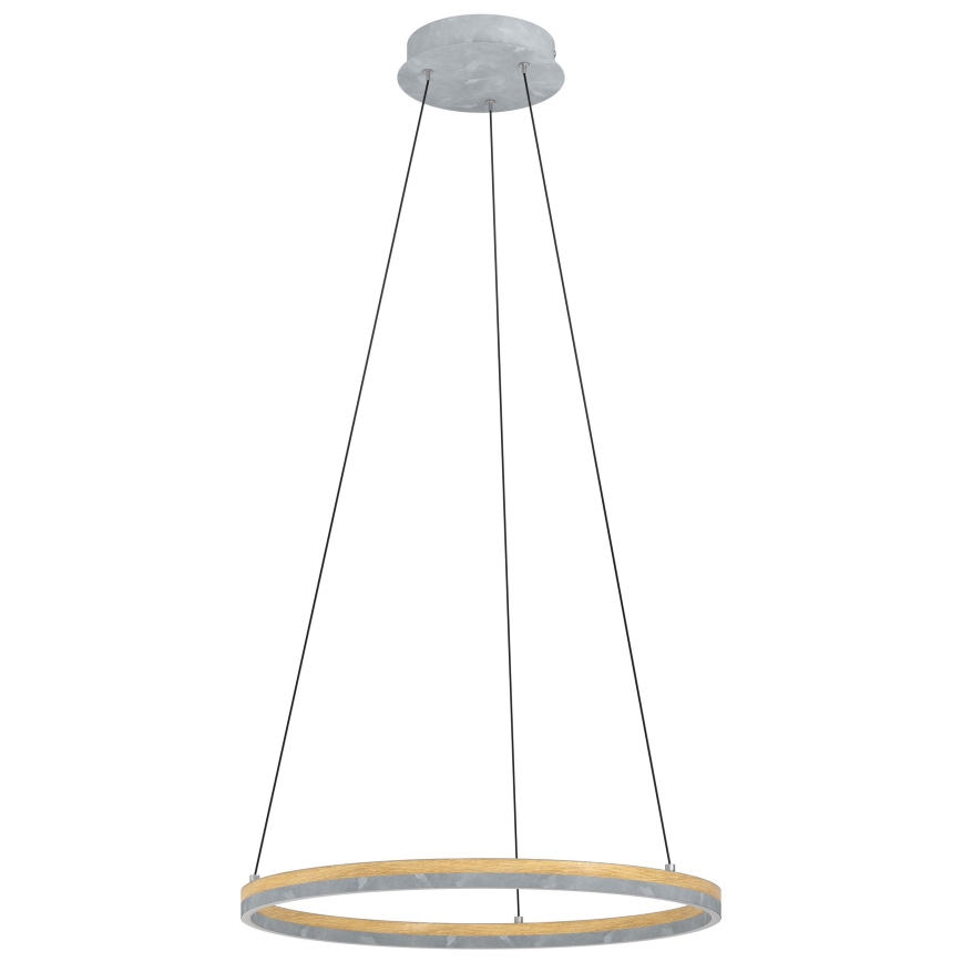 Eglo - LED Stmívatelný lustr na lanku LED/36W/230V 3000K šedá/dub