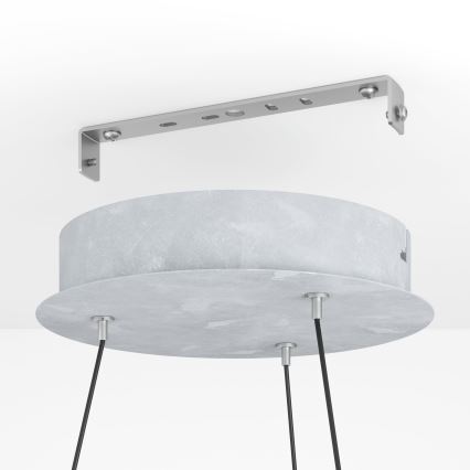 Eglo - LED Stmívatelný lustr na lanku LED/36W/230V 3000K šedá/dub