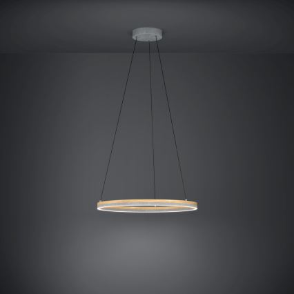 Eglo - LED Stmívatelný lustr na lanku LED/36W/230V 3000K šedá/dub