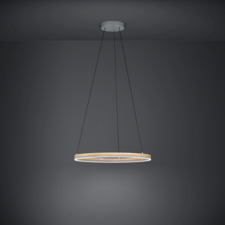 Eglo - LED Stmívatelný lustr na lanku LED/36W/230V 3000K šedá/dub