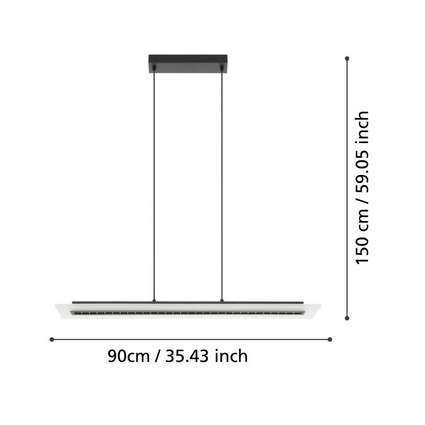 Eglo - LED Stmívatelný lustr na lanku LED/57,5W/230V 3000K černá + dálkové ovládání