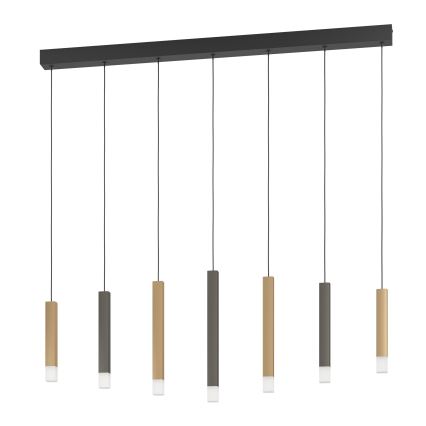 Eglo - LED Stmívatelný lustr na lanku 7xLED/3,1W/230V 3000K antracit/zlatá
