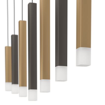 Eglo - LED Stmívatelný lustr na lanku 7xLED/3,1W/230V 3000K antracit/zlatá