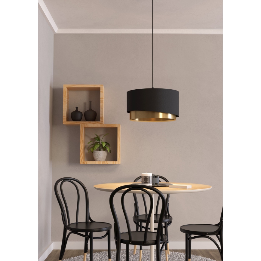 Eglo - Lustr na lanku 1xE27/40W/230V černá/zlatá