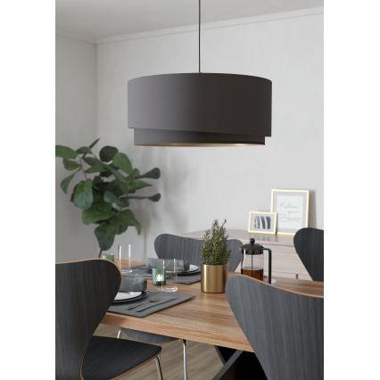 Eglo 39931 - Lustr na lanku MANDERLINE 1xE27/40W/230V hnědá/zlatá