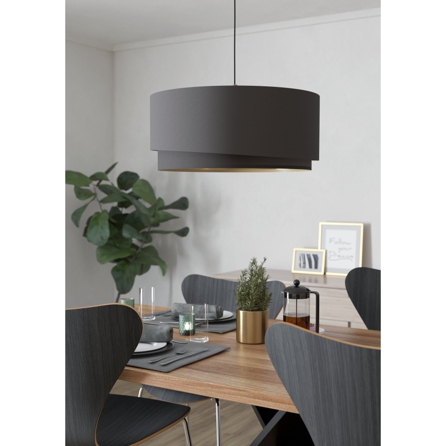 Eglo 39931 - Lustr na lanku MANDERLINE 1xE27/40W/230V hnědá/zlatá