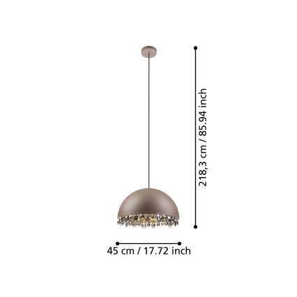 Eglo - Lustr na lanku 1xE27/40W/230V hnědá