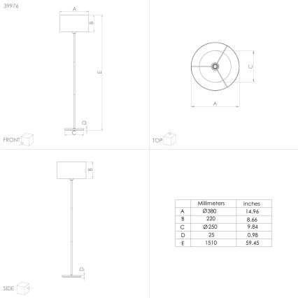 Eglo - Stojací lampa 1xE27/40W/230V modrá/zlatá