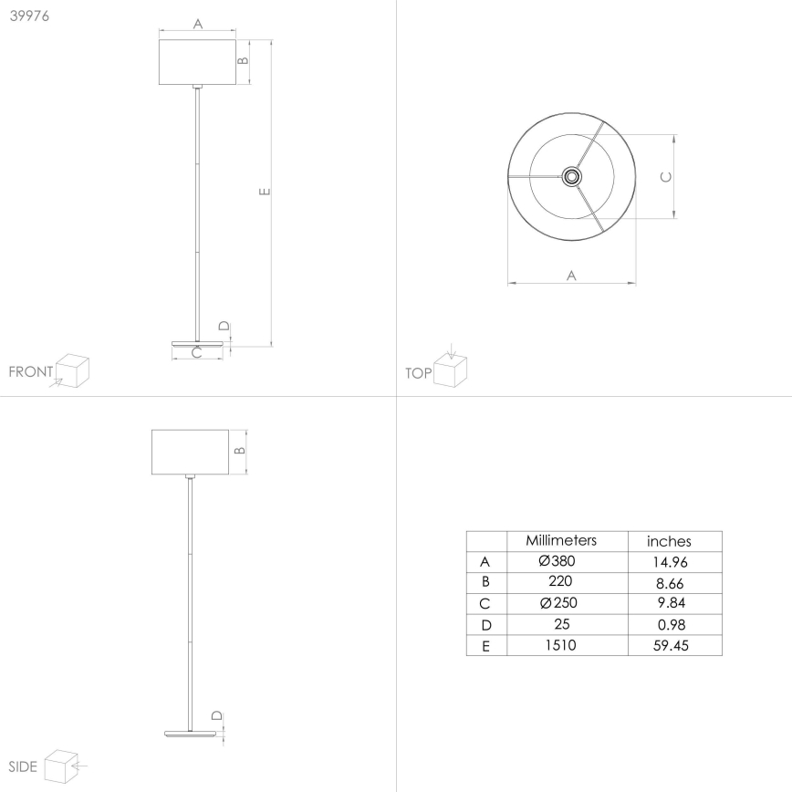 Eglo - Stojací lampa 1xE27/40W/230V modrá/zlatá
