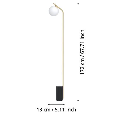 Eglo - Stojací lampa 1xE27/40W/230V zlatá
