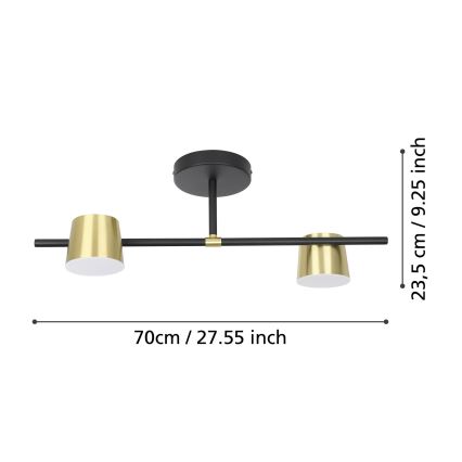 Eglo - LED Přisazený lustr 2xGU10/4,6W/230V 3000K zlatá