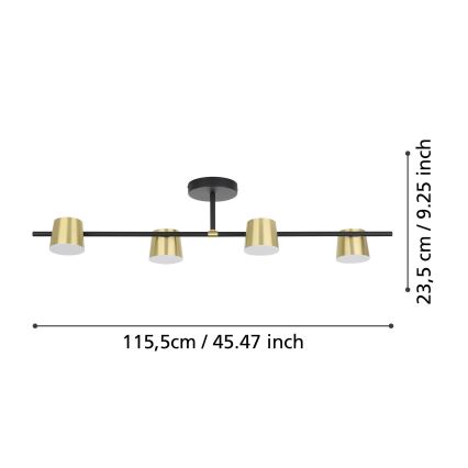 Eglo - LED Přisazený lustr 4xGU10/4,6W/230V 3000K zlatá