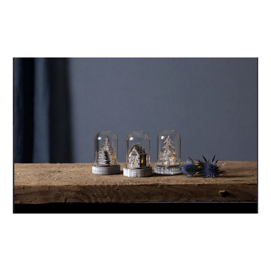 Eglo - SADA 3x LED Vánoční dekorace LED/0,06W/1xCR2032 hnědá