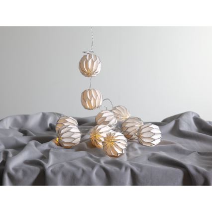 Eglo - LED řetěz 10xLED/3xAA 2,75m bílá/stříbrná