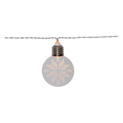 Eglo 411112 - LED Vánoční řetěz ORNAMENT 10xLED/3xAA 2,4m teplá bílá