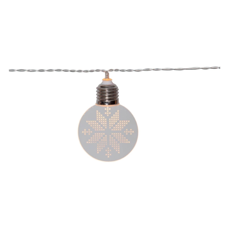 Eglo 411112 - LED Vánoční řetěz ORNAMENT 10xLED/3xAA 2,4m teplá bílá